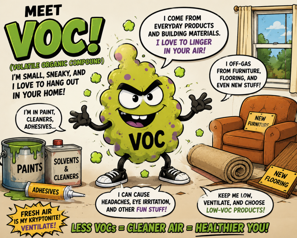 Image of a comic strip type VOC and where they come from