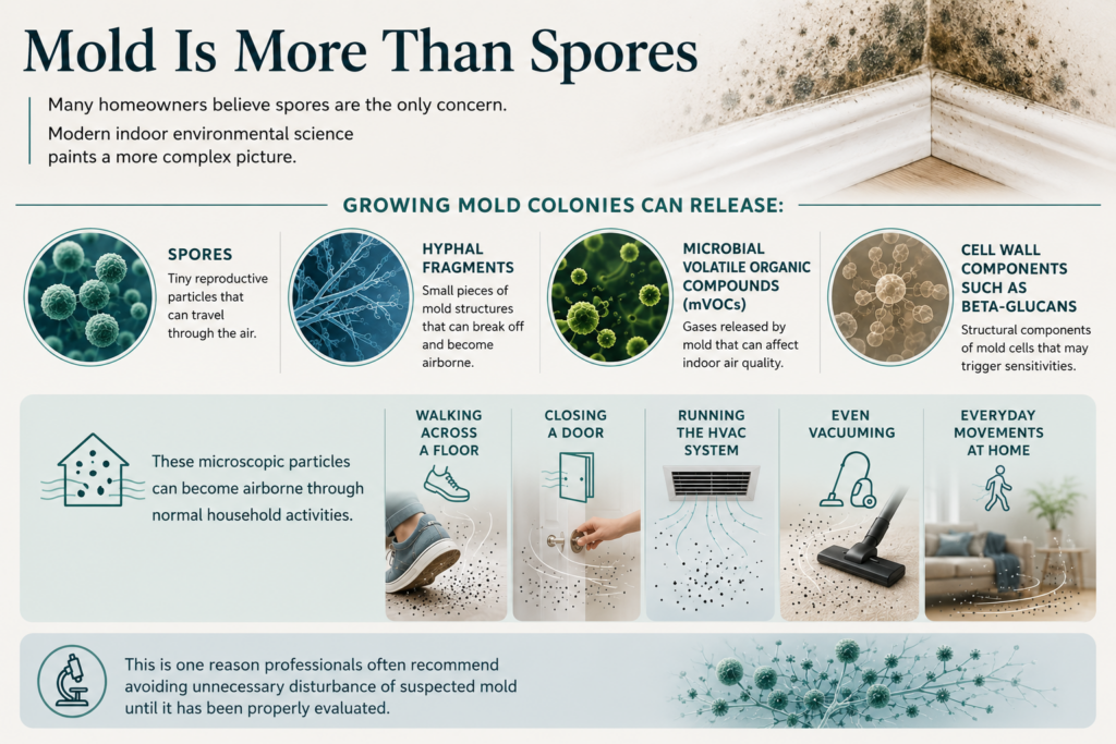 An infograph showing that mold is more than just spores