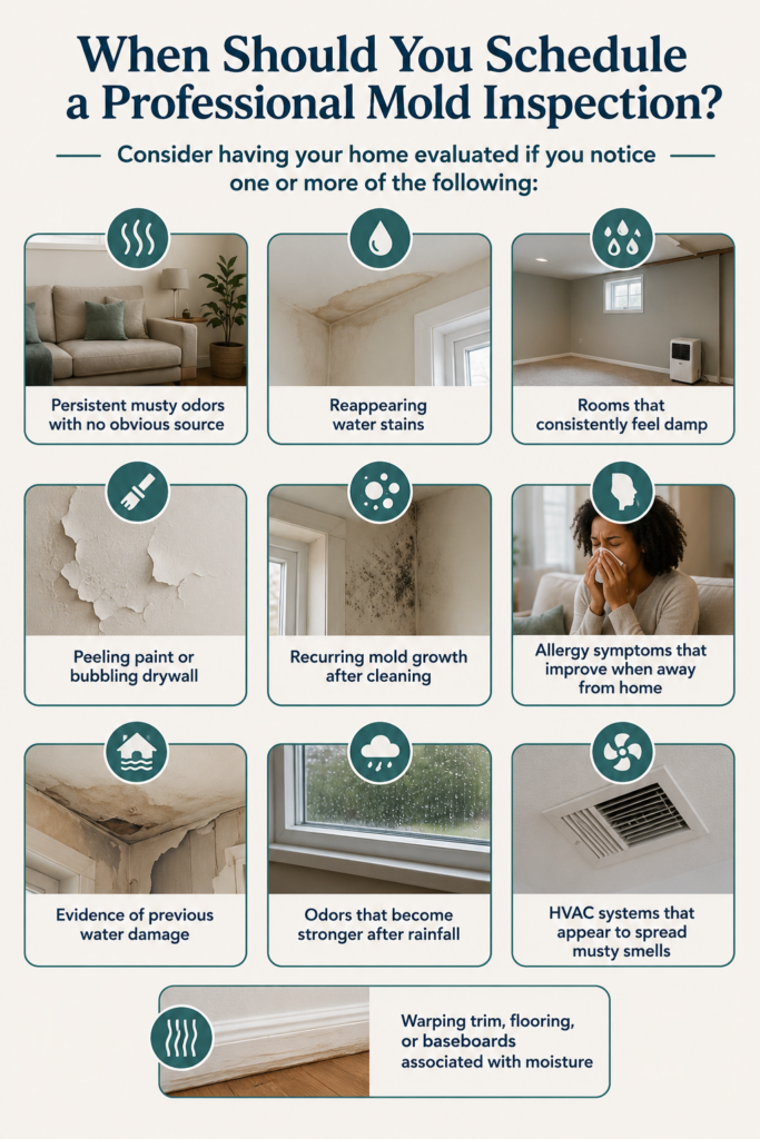 image showing the 10 different things to be aware of when it comes to mold and water damage and when to call the professionals.