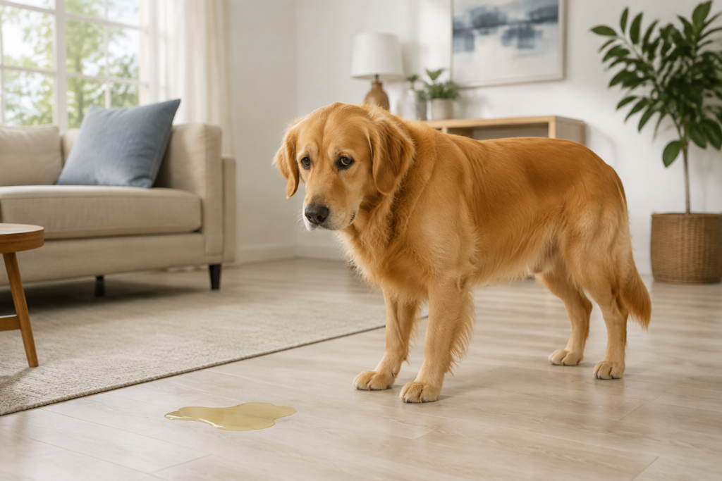 GoldenRetrieverNexttoUrinePuddle